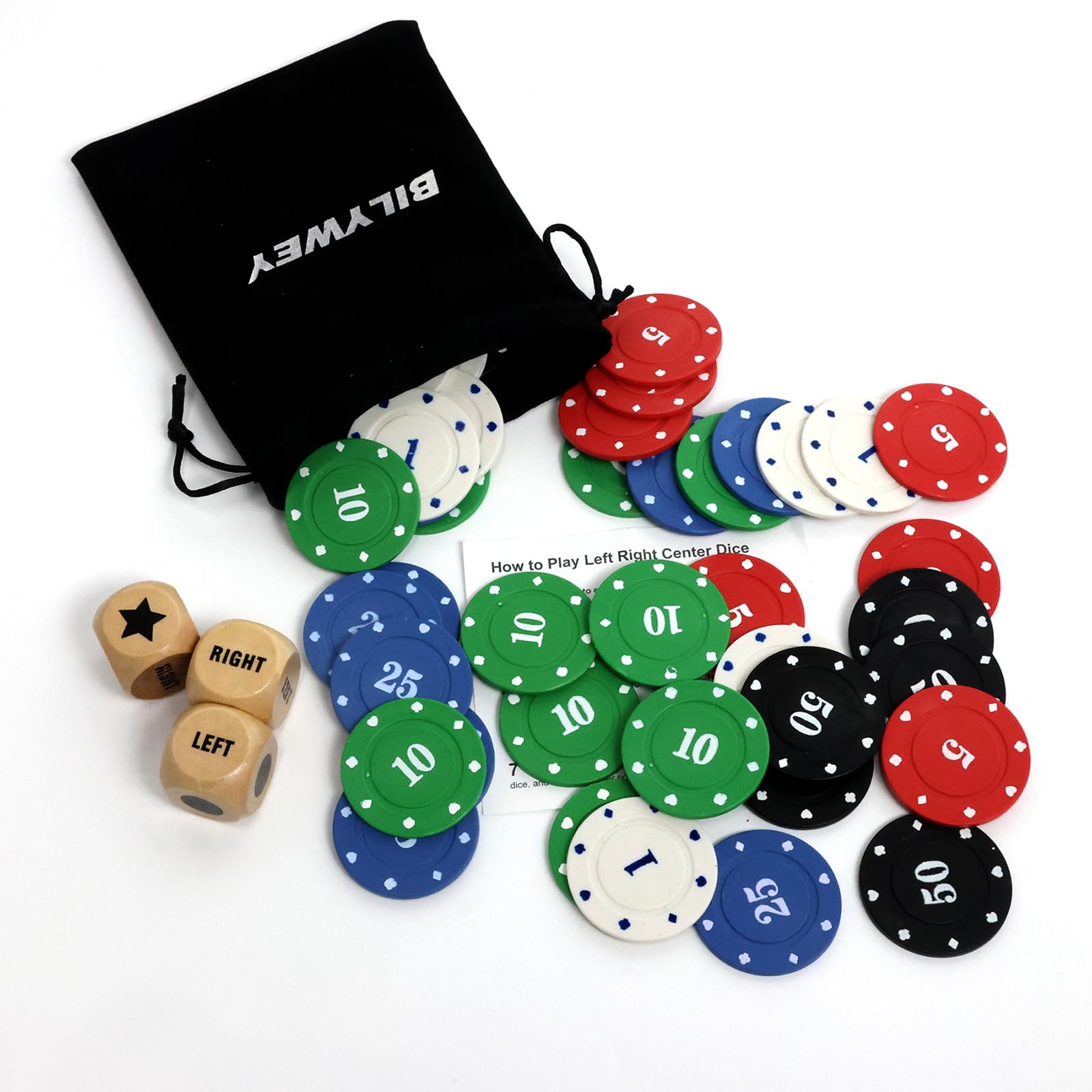 Bilywey colorful chips used for lively competitive play