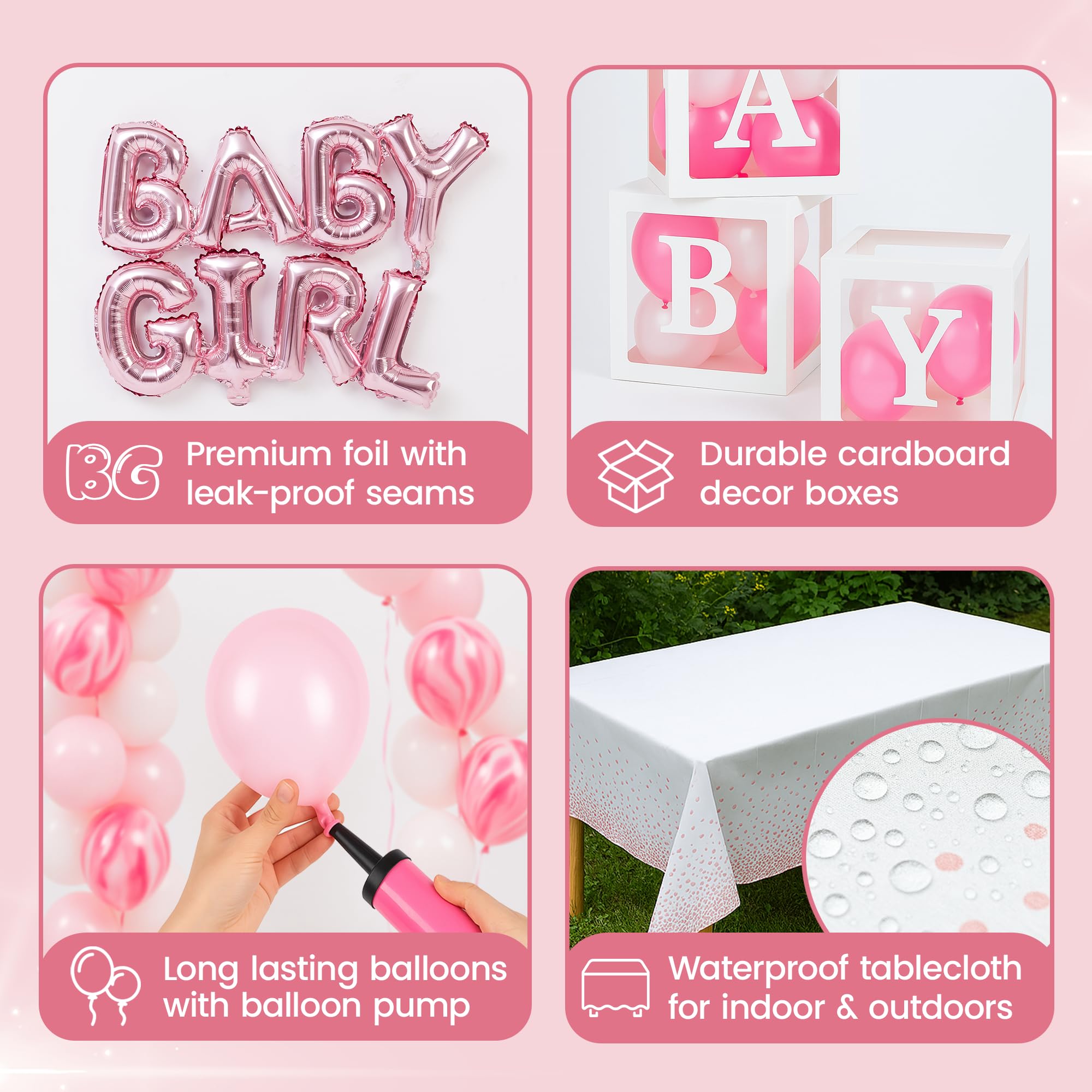 BIMASO pink balloon decor adds festive color and quick setup