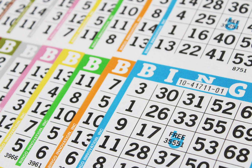 Bingo Innovation Bingo Books displaying 6 faces per sheet for variety