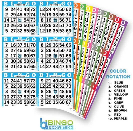 Bingo Books pages showing 10 pages per book for fast play
