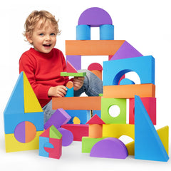 Bingyouth large foam blocks in blue set enable creative building with easy storage.
