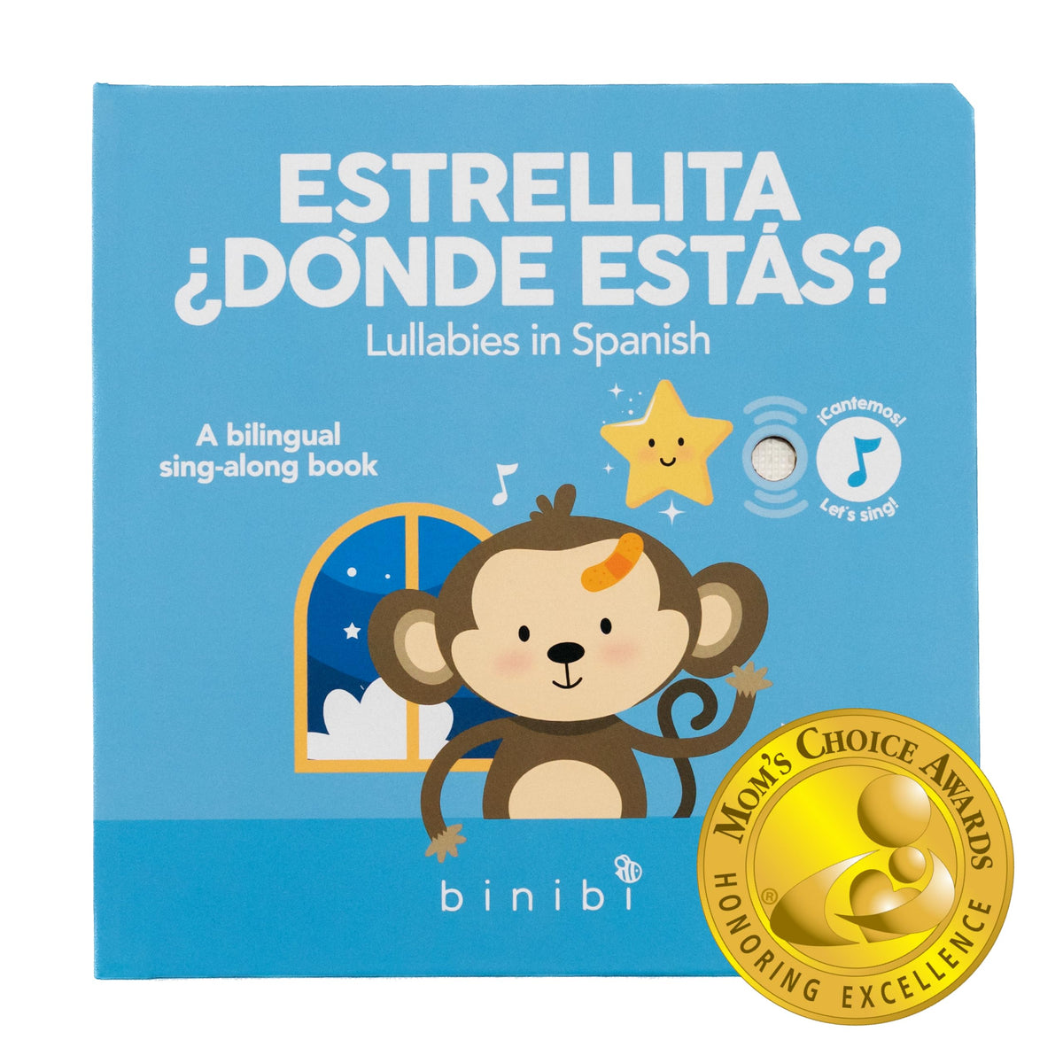 Binibi Spanish musical book cover with a durable design for toddlers.