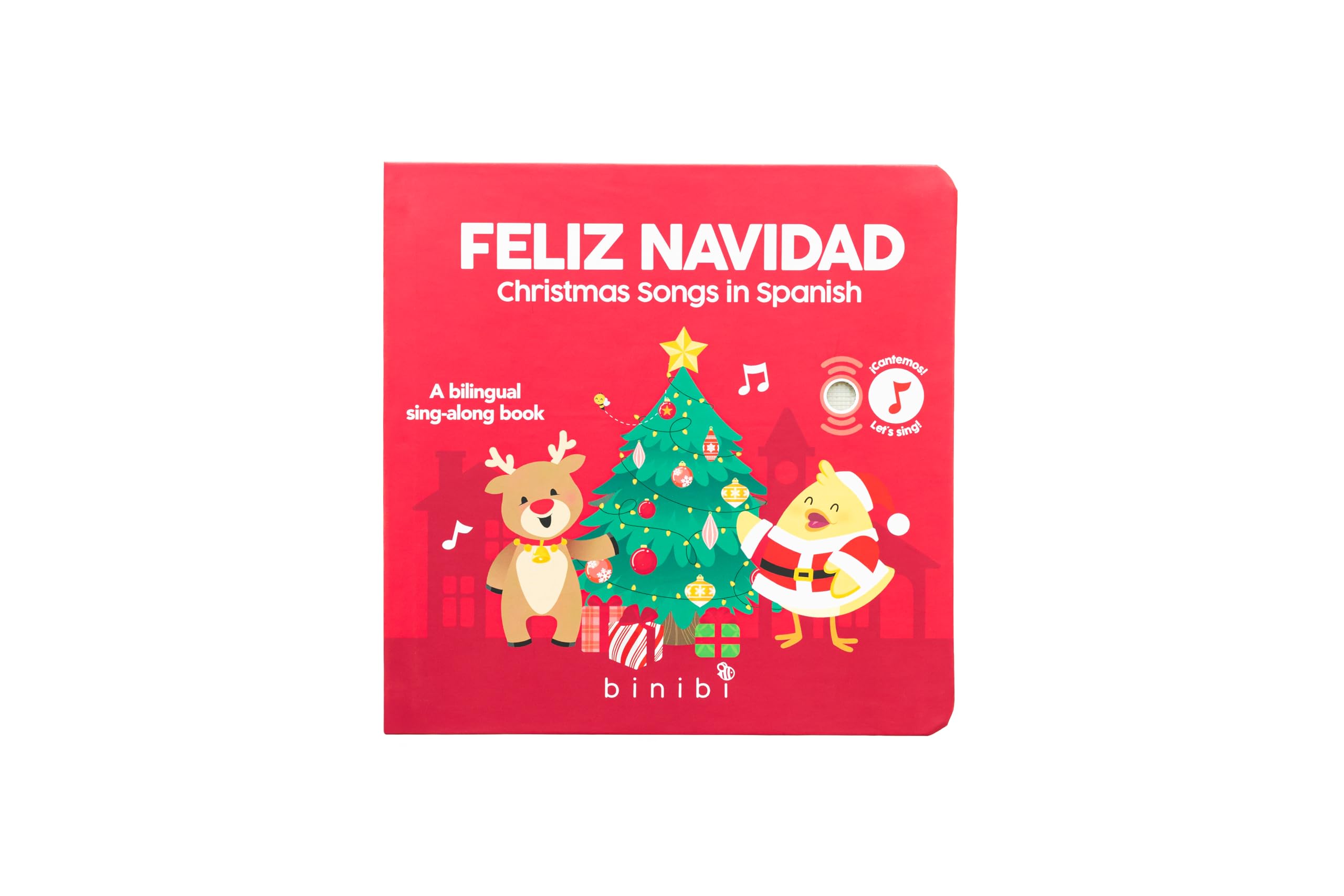 Binibi Spanish Musical Book cover with festive artwork for babies and toddlers.