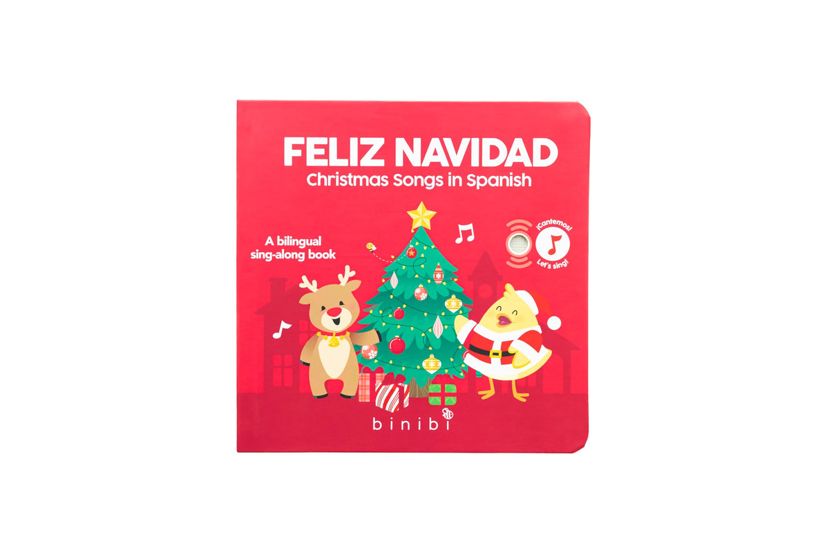 Binibi Spanish Musical Book cover with festive artwork for babies and toddlers.