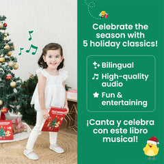 Binibi Spanish Musical Book song page two displays bilingual English and Spanish lyrics for reading along.