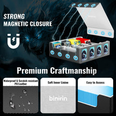 Binirin magnetic lid with strong magnets keeps cards secure