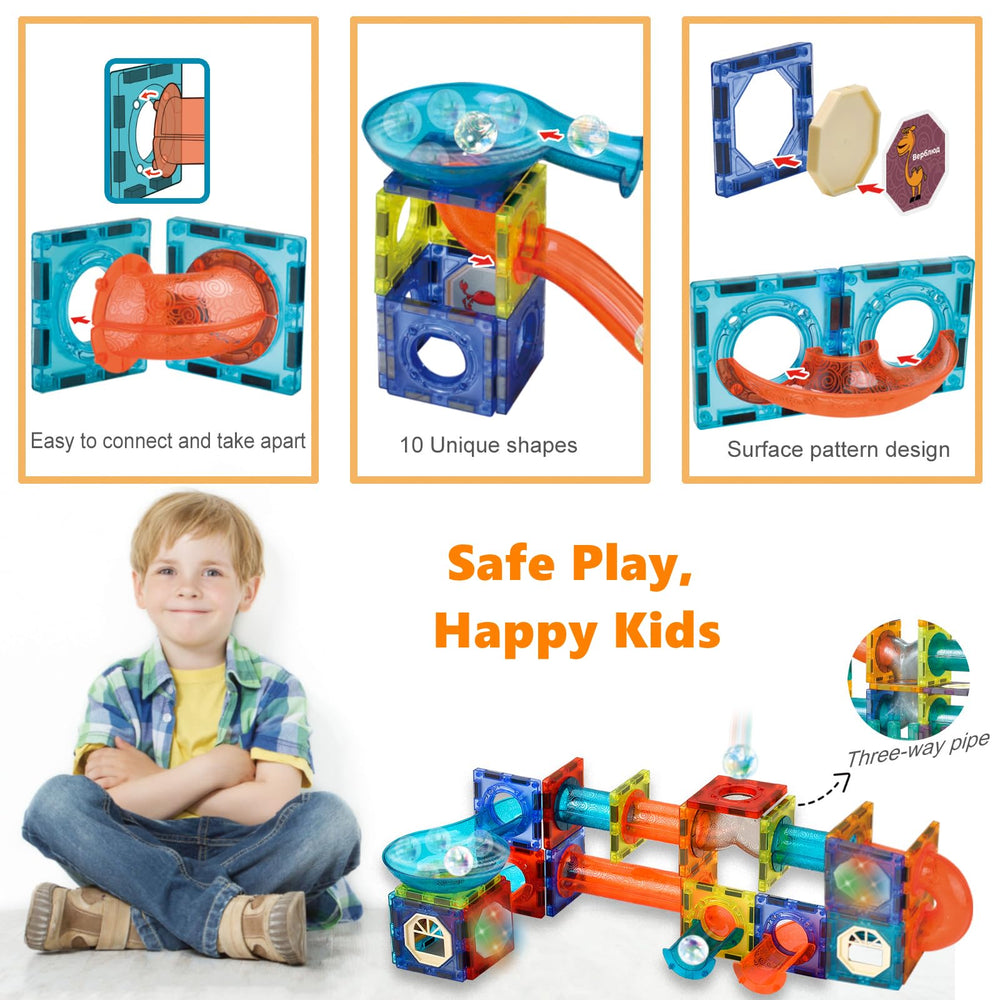 BINZKBB magnetic tiles centrifugal funnel demonstrates motion along tracks