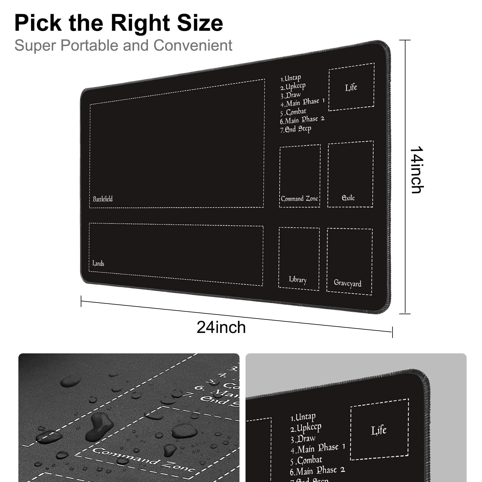 Biouai MTG playmat large area fits full decks with room to maneuver.