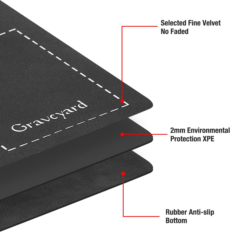 Biouai playmat stitched edges ensure durable, clean card flips.