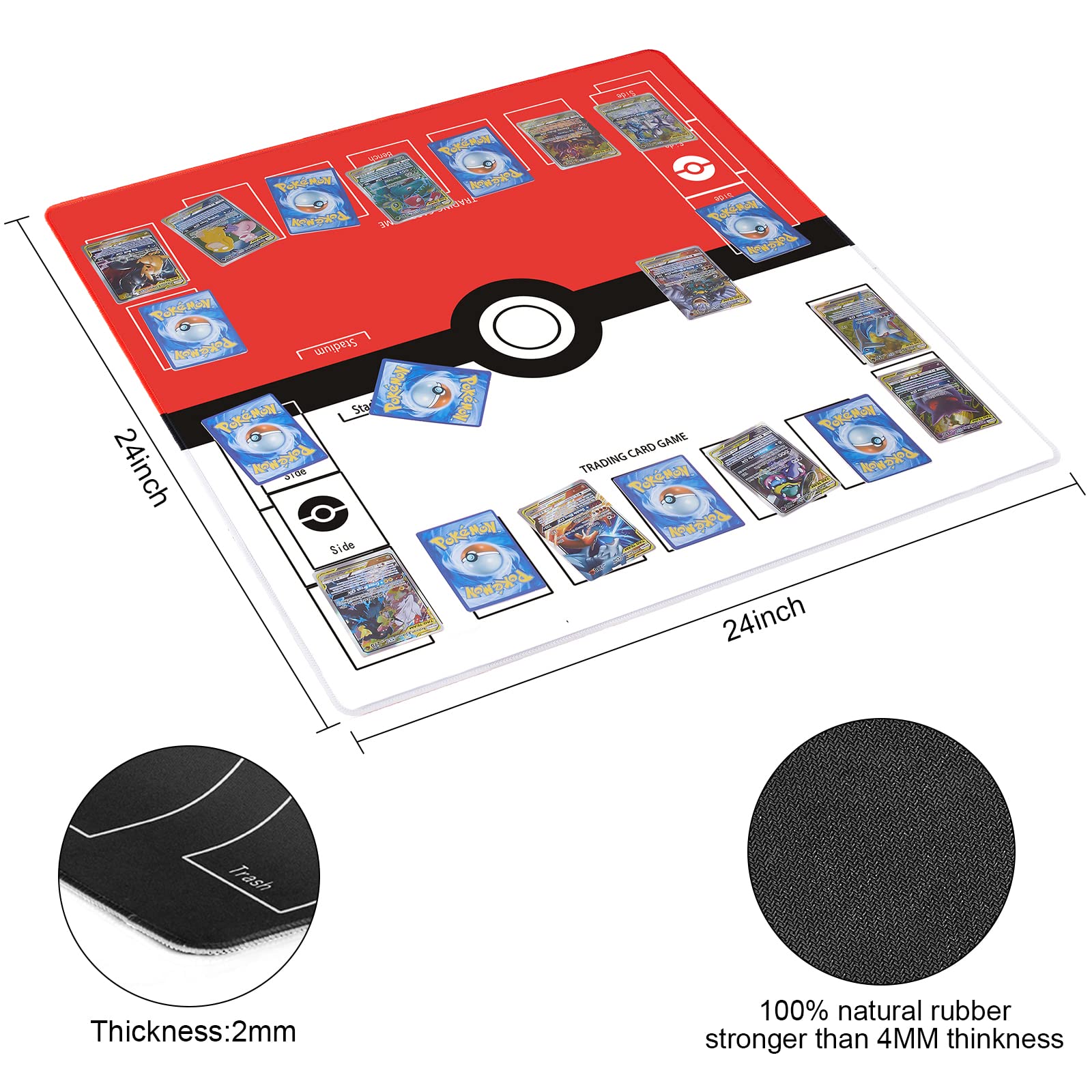 Biouai playmat anti-skid base prevents slipping during matches.