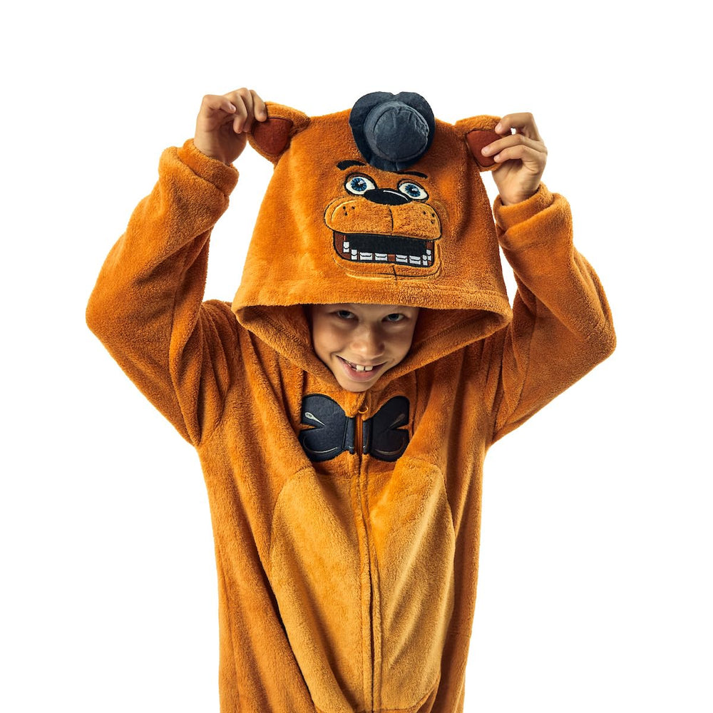 Bioworld Freddy Fazbear youth kigurumi coral fleece fabric, soft and durable material