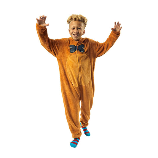 Bioworld Freddy Fazbear kigurumi hood close-up, plush details for playful nights