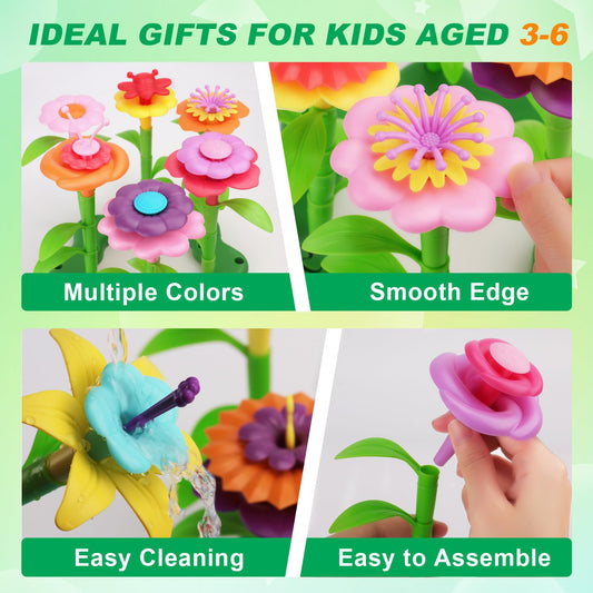 BIRANCO bouquet building playset demonstrates creative arranging and STEM-friendly exploration.