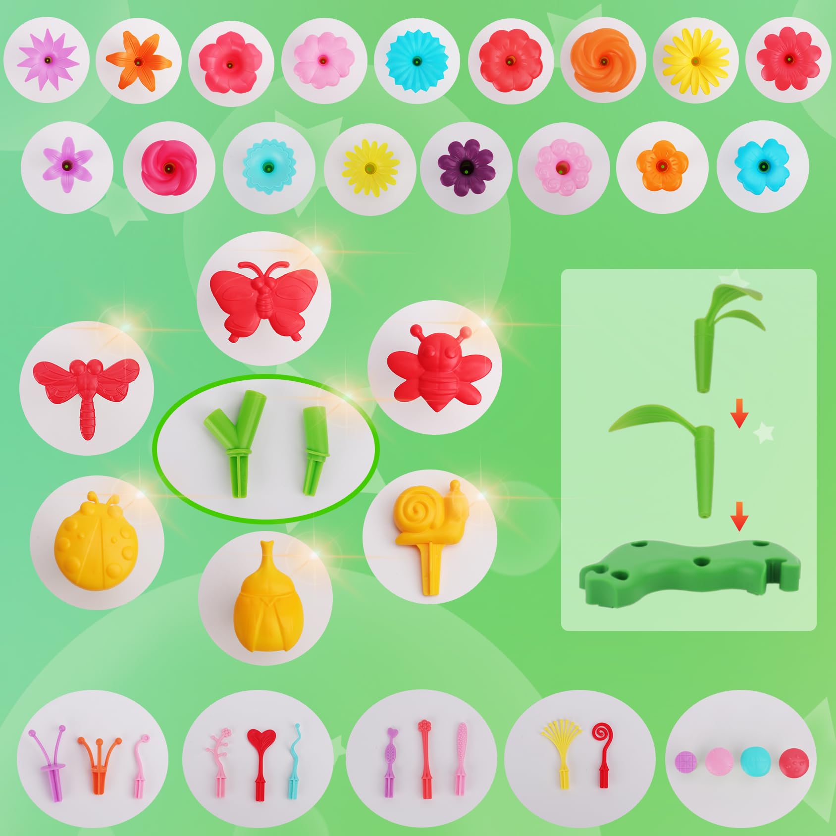 BIRANCO child assembling flowers encourages dexterity and imaginative floral design.