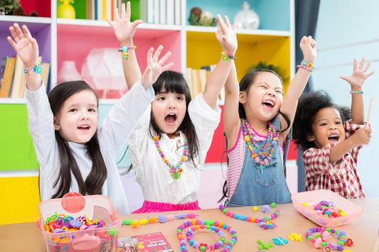 BIRANCO Deluxe Beading Set Bee supports kid friendly crafts and patterns.