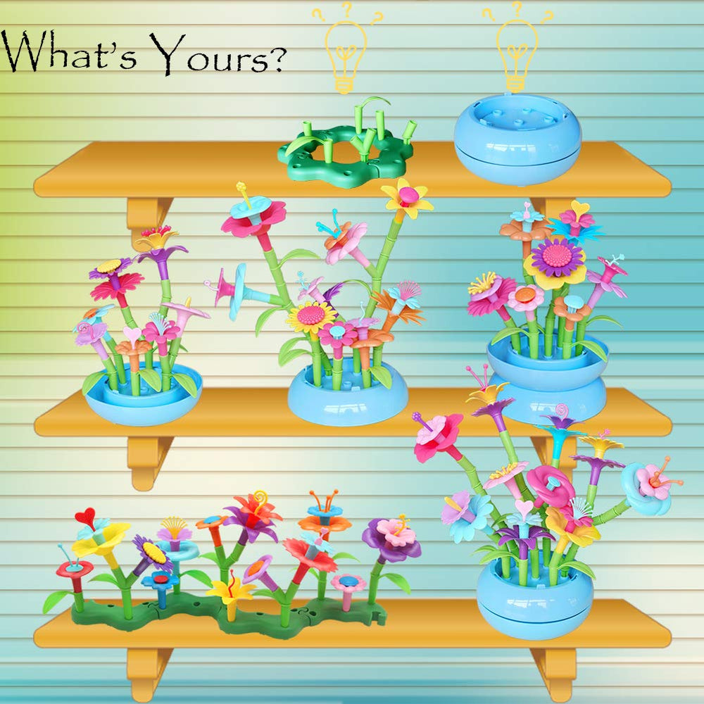 BIRANCO Flower Garden Building Set ideal for preschool learning and color recognition through play.