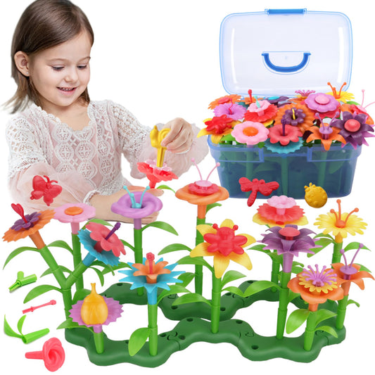 BIRANCO flower pieces closeup for colorful pretend gardening and fine motor play.
