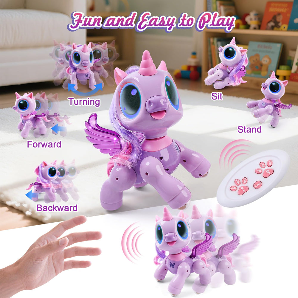 BIRANCO unicorn robot gesture control for easy kid-friendly play.