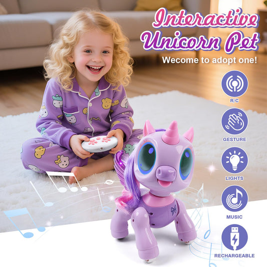 BIRANCO unicorn robot horn lights and gentle sounds for sensory fun.