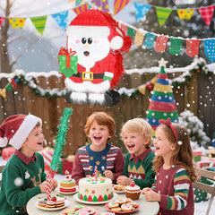 Birchio Christmas Santa Pinata crepe paper detail adds vibrant color and texture