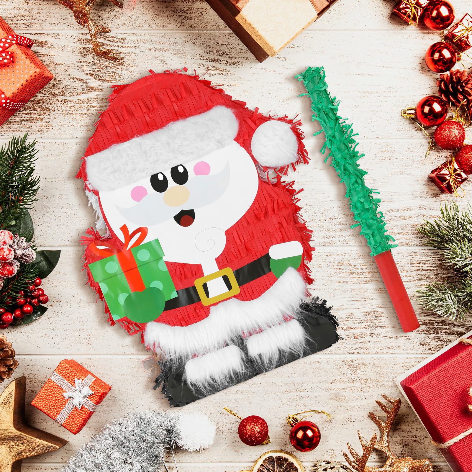 Birchio Christmas Santa Pinata durable cardboard construction for lasting use