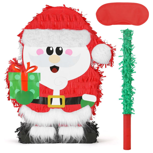 Birchio Christmas Santa Pinata front view showing festive design and sturdy construction for durable party decor