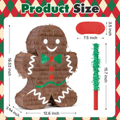 Birchio Gingerbread Man Pinata decorated with bright crepe paper