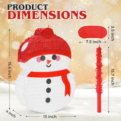 Birchio snowman pinata hanging setup, easy to display at winter parties.