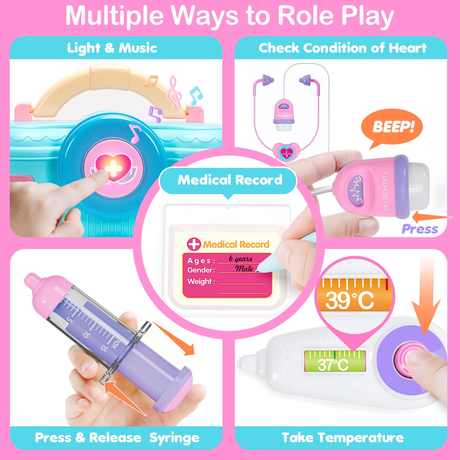 Birebebys stethoscope and tools help hands-on tool recognition.