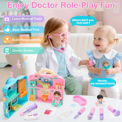 Birebebys medical record card supports organized pretend visits.