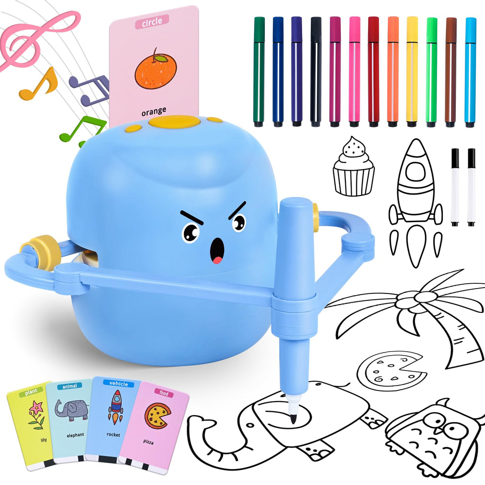 Birpuo drawing robot blue front view showing friendly device for kids' creativity