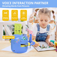 Birpuo drawing robot with voice prompts guiding children through drawing activities