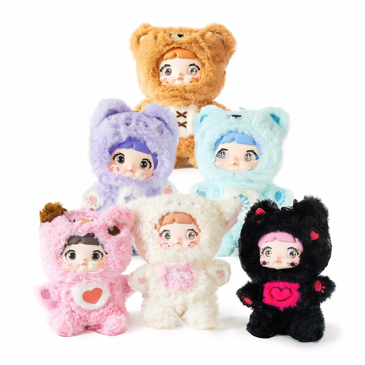 BIRZWOT Nommi plush blind box figure, cute bag charm for keys.