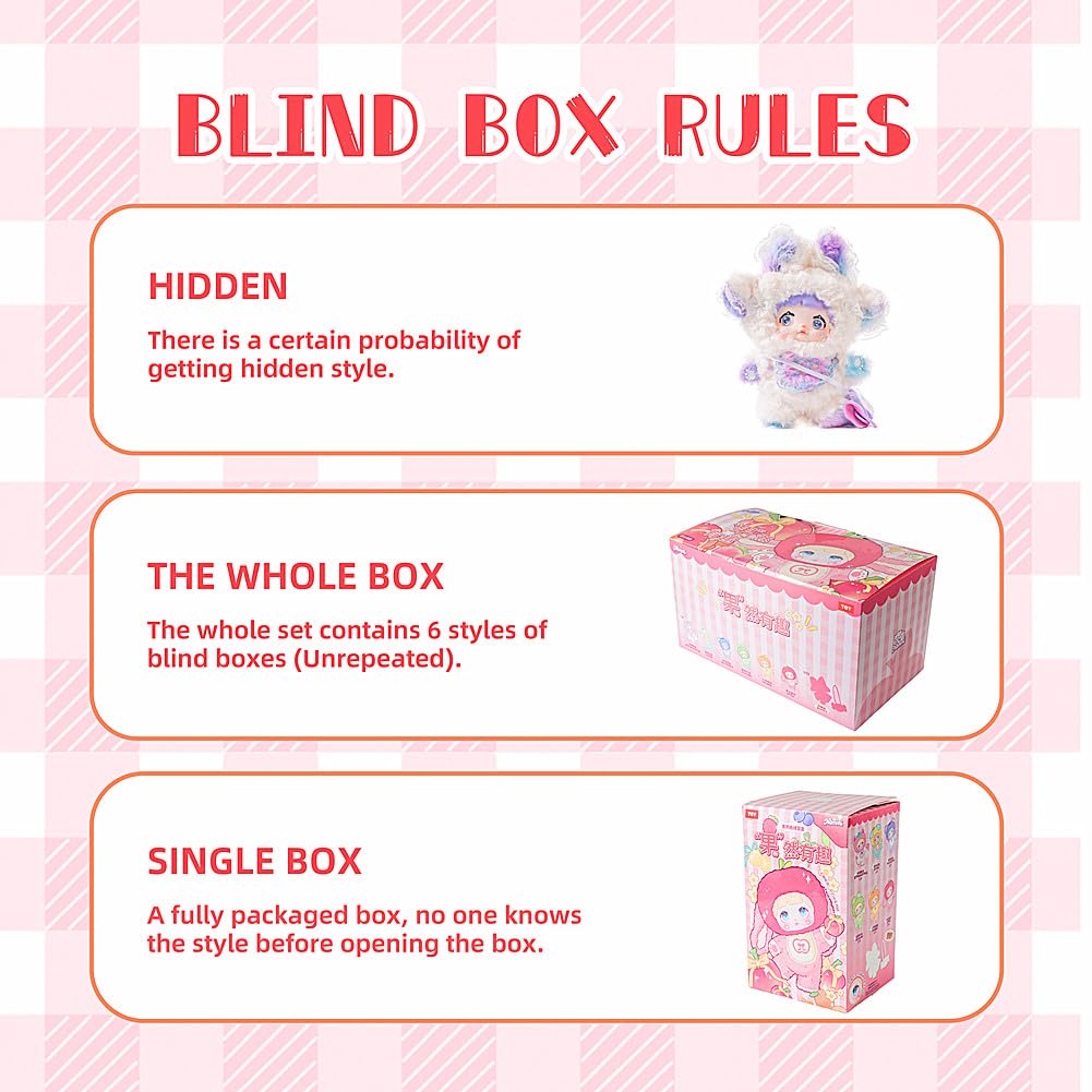 Nommi plush blind box side view by BIRZWOT, ideal as a compact accessory.