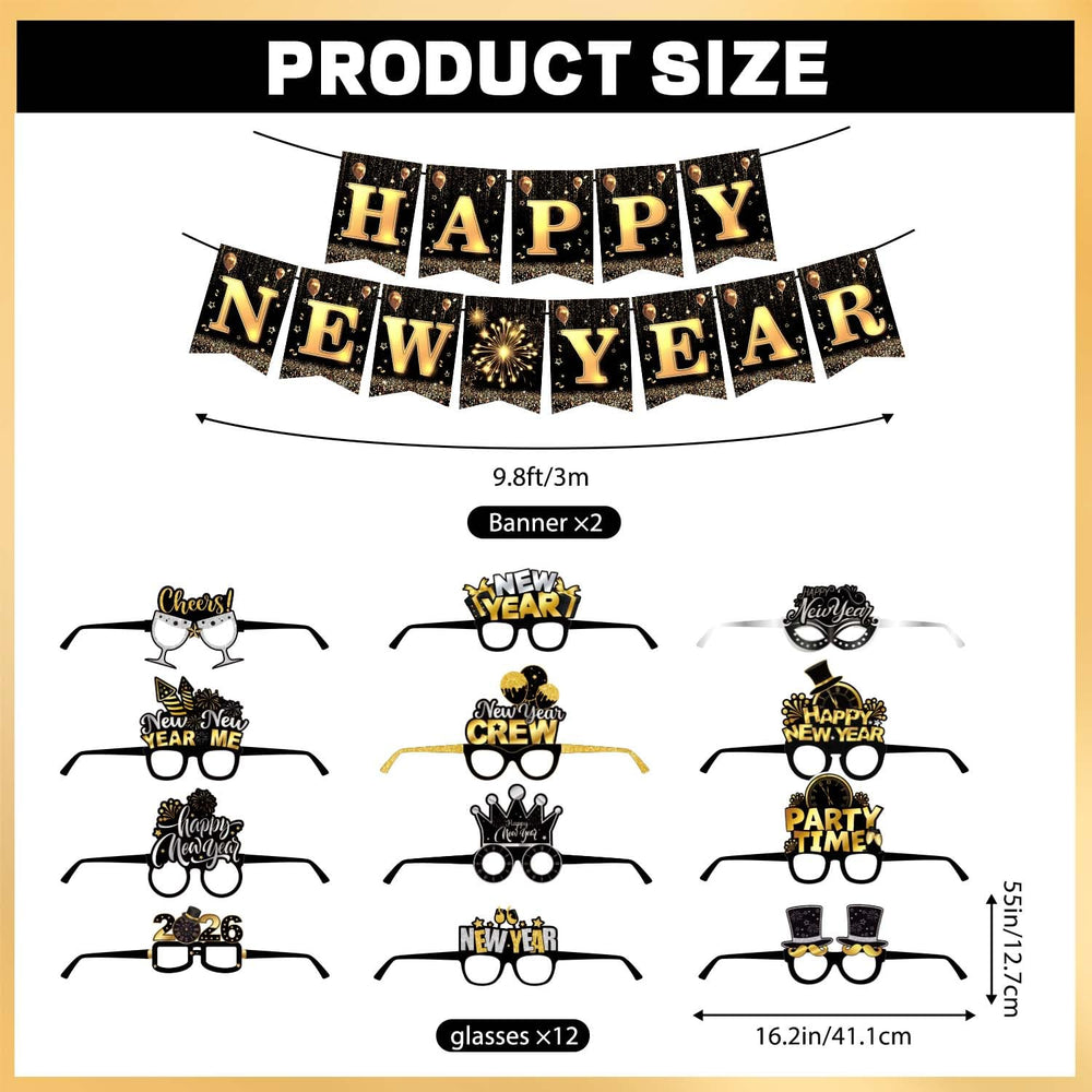 Biswiter New Year's paper glasses with a 2026 design