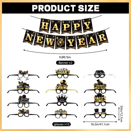 Biswiter New Year's paper glasses with a 2026 design