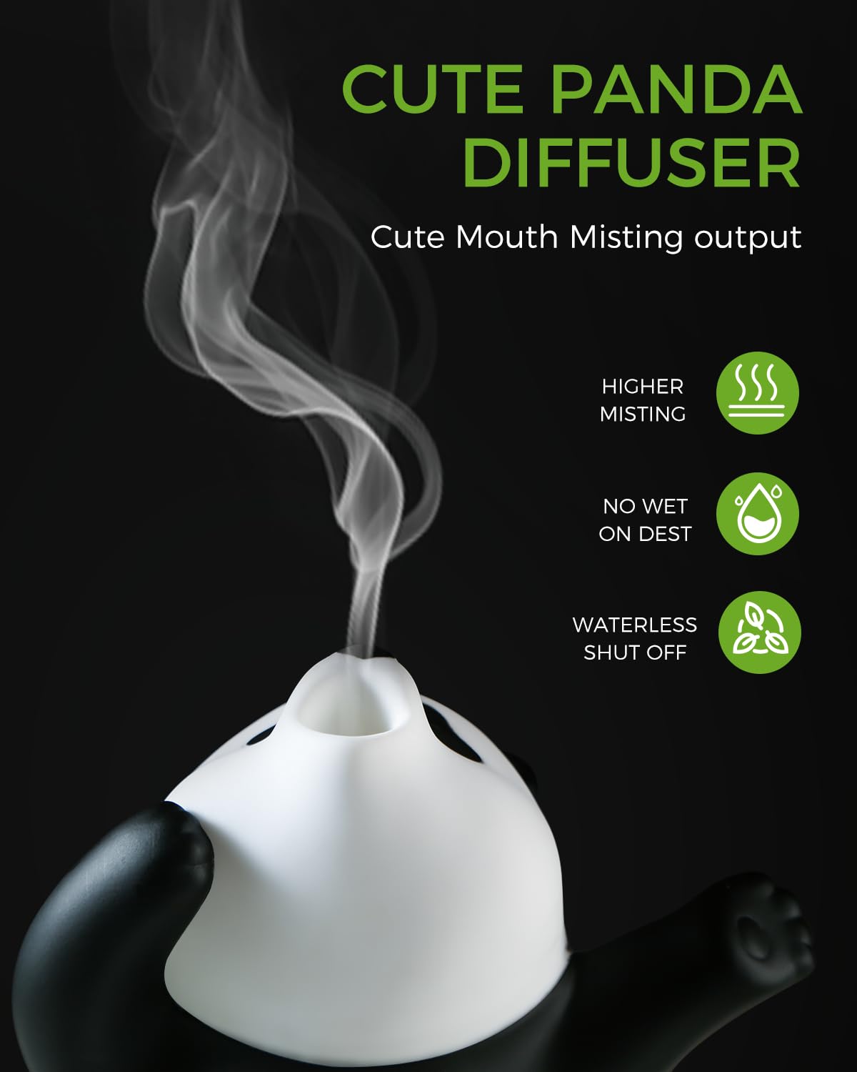 Biticolor Panda Diffuser with 7 color light for mood friendly ambiance