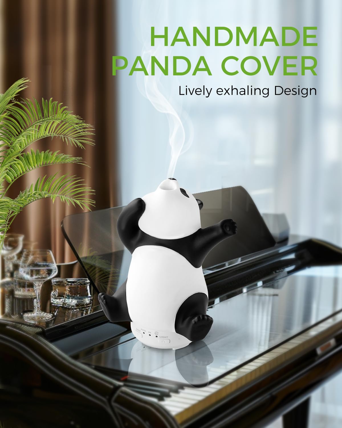 Biticolor Panda Diffuser offers continuous, interval and timer mist modes