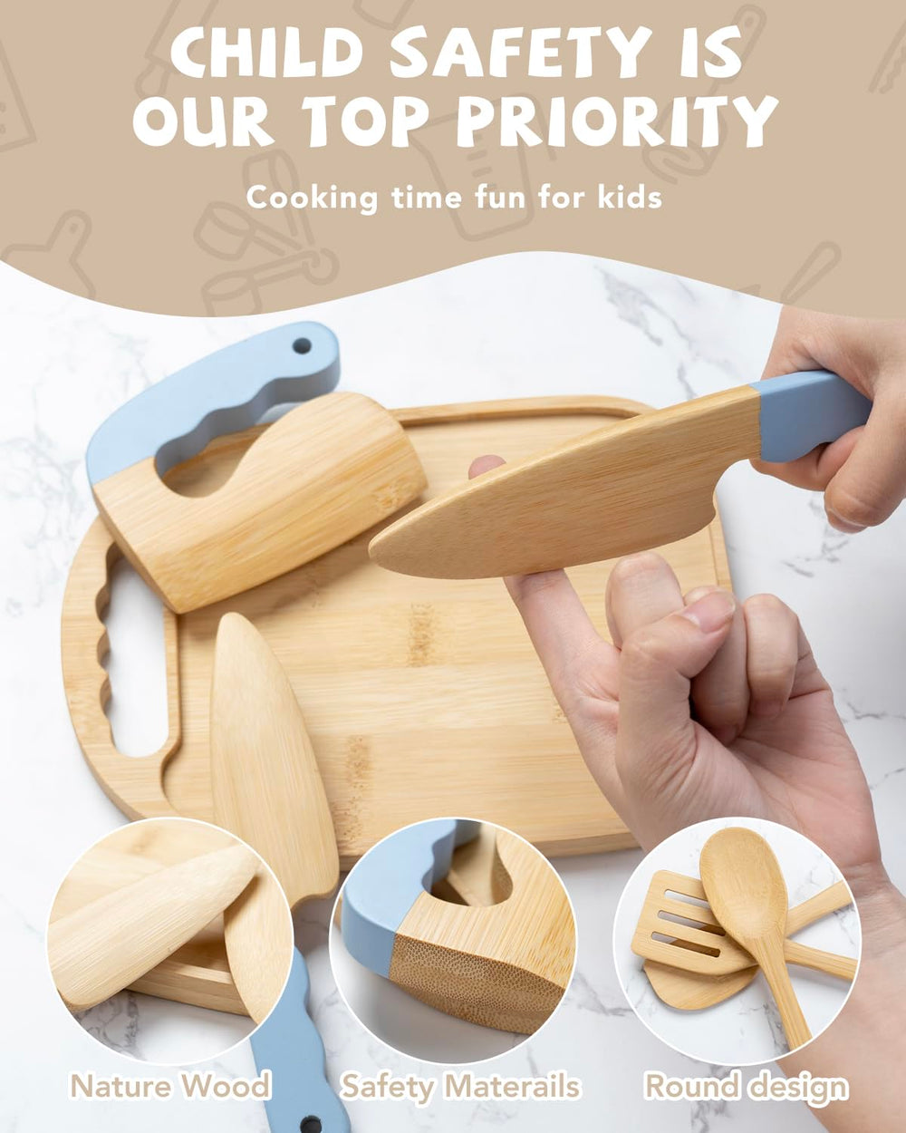 Biticolor Montessori-inspired kitchen tools for little chefs