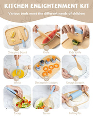 Biticolor toddler kitchen tools in blue, ready for imaginative cooking