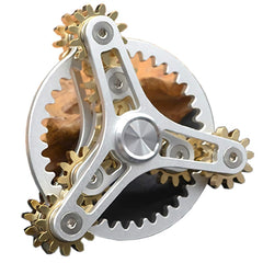 Bitopbi Pure Brass Fidget Spinner gear linkage top view for smooth, long spins.