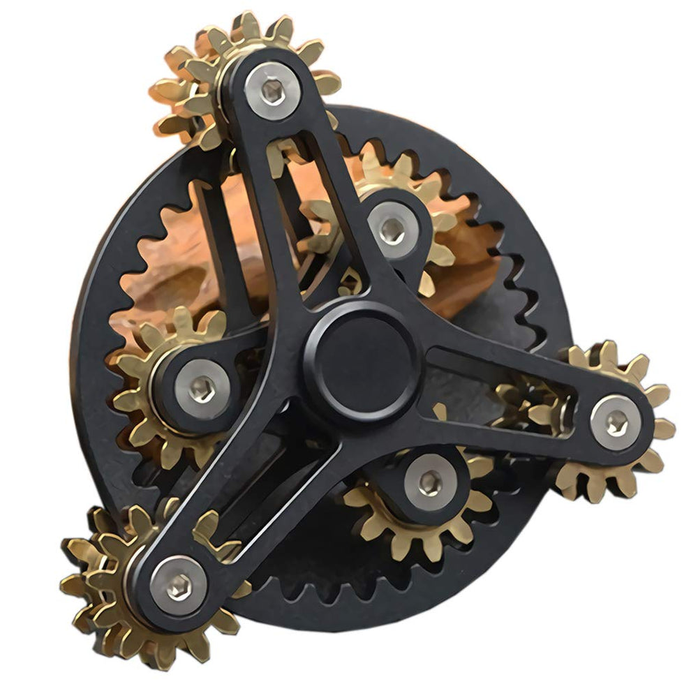 Bitopbi pure brass spinner gears linkage close-up for smooth motion.