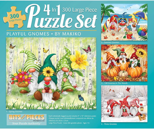 Bits and Pieces 300-piece gnomes bundle highlights large pieces designed for easy handling.