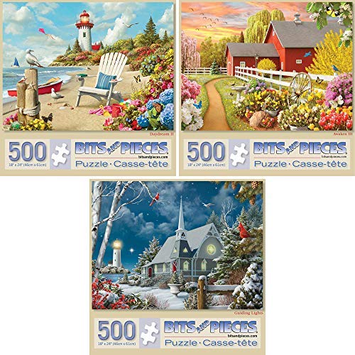 Bits and Pieces Awaken puzzle collection—vivid colors, ideal for cozy family evenings.