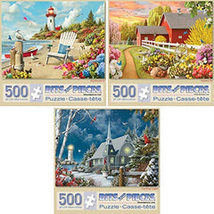 Bits and Pieces Awaken puzzle collection—vivid colors, ideal for cozy family evenings.
