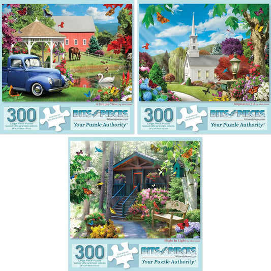Bits and Pieces inspiration time flight 300-piece puzzle box, ideal for relaxing evenings.