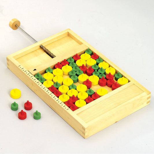 Bits and Pieces Mikado board with wooden frame for family game night.