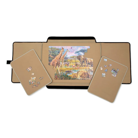 Bits and Pieces Portapuzzle folding board open with large 32x22 puzzle area