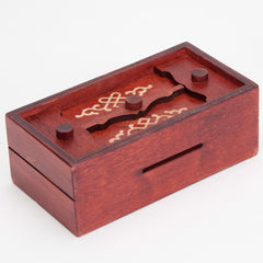 Bits and Pieces Secret Money Puzzle Box compact dimensions fit on a desk
