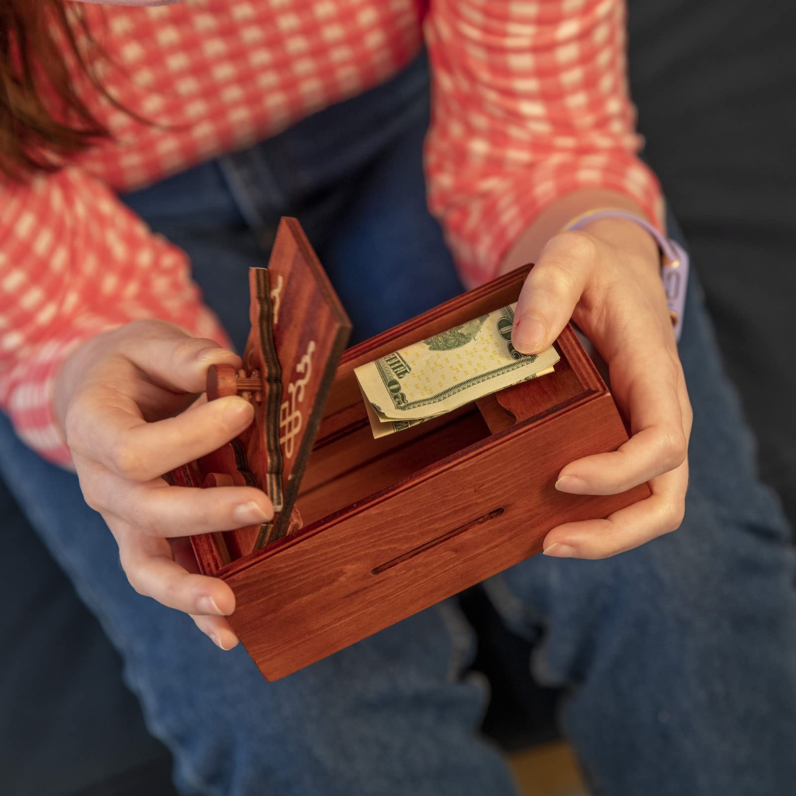 Bits and Pieces Secret Money Puzzle Box offers desk-friendly storage and intrigue